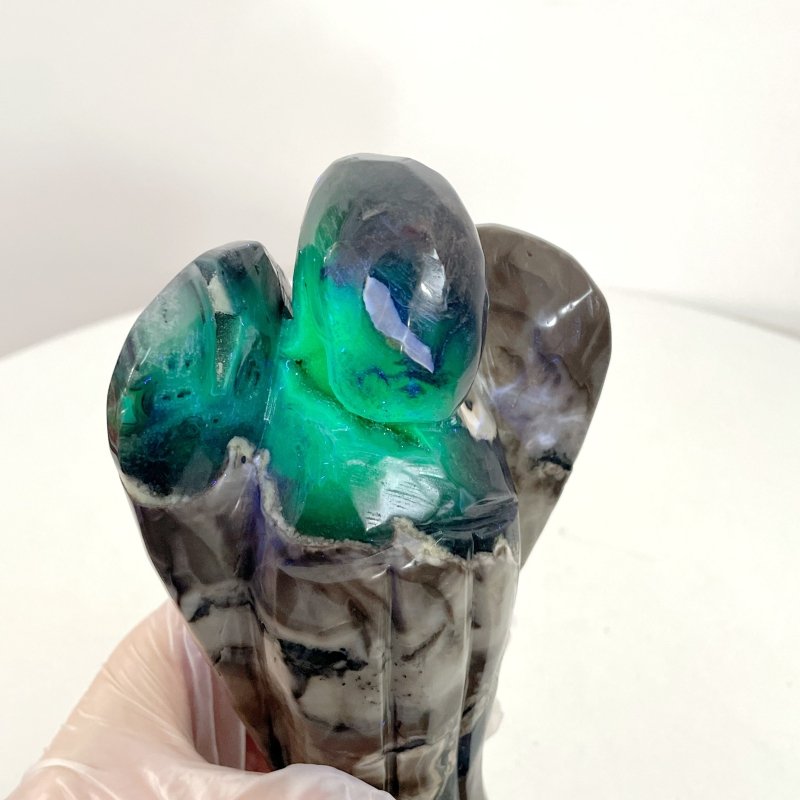 5 Pieces Large Volcano Agate Angel(UV - Reactive) - Wholesale Crystals