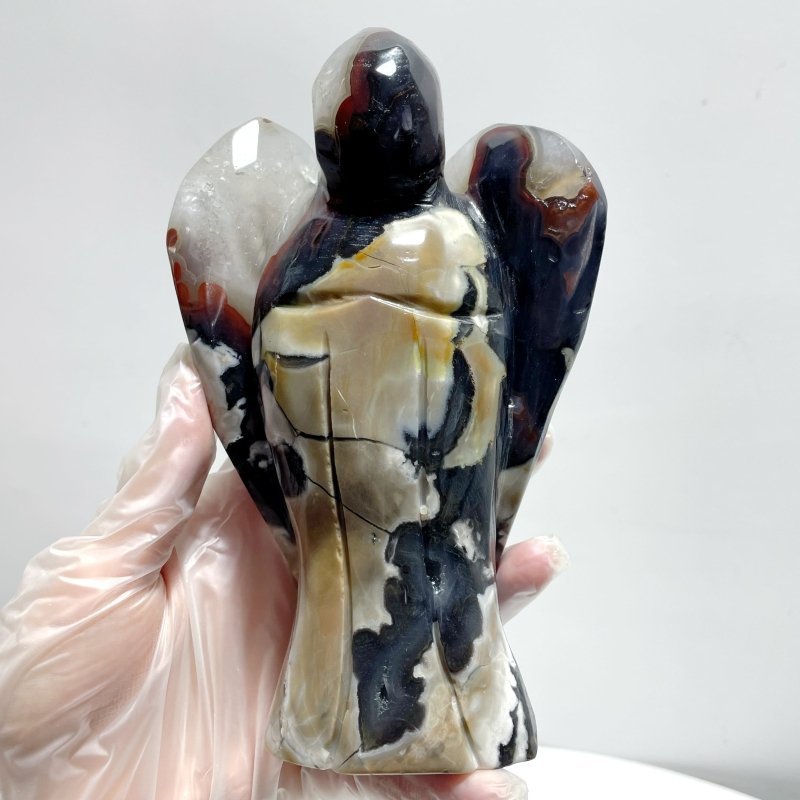 5 Pieces Large Volcano Agate Angel(UV - Reactive) - Wholesale Crystals