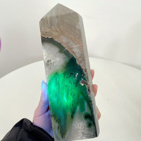5 Pieces Large Volcano Agate Tower(UV - Reactive) - Wholesale Crystals