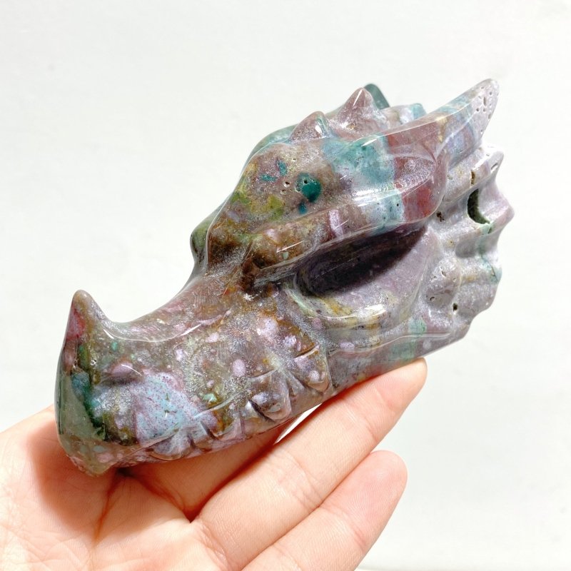 5 Pieces Ocean Jasper Dragon Head Carving - Wholesale Crystals
