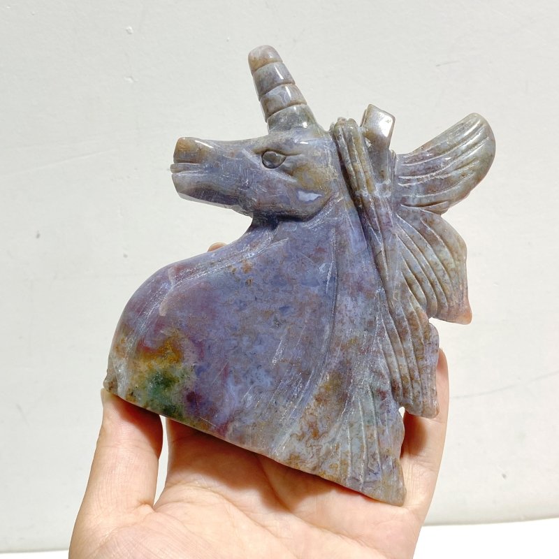 5 Pieces Ocean Jasper Unicorn Carving Closeout - Wholesale Crystals