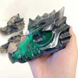 5 Pieces Volcanic Agate Dragon Head Carving(UV - Reactive) - Wholesale Crystals