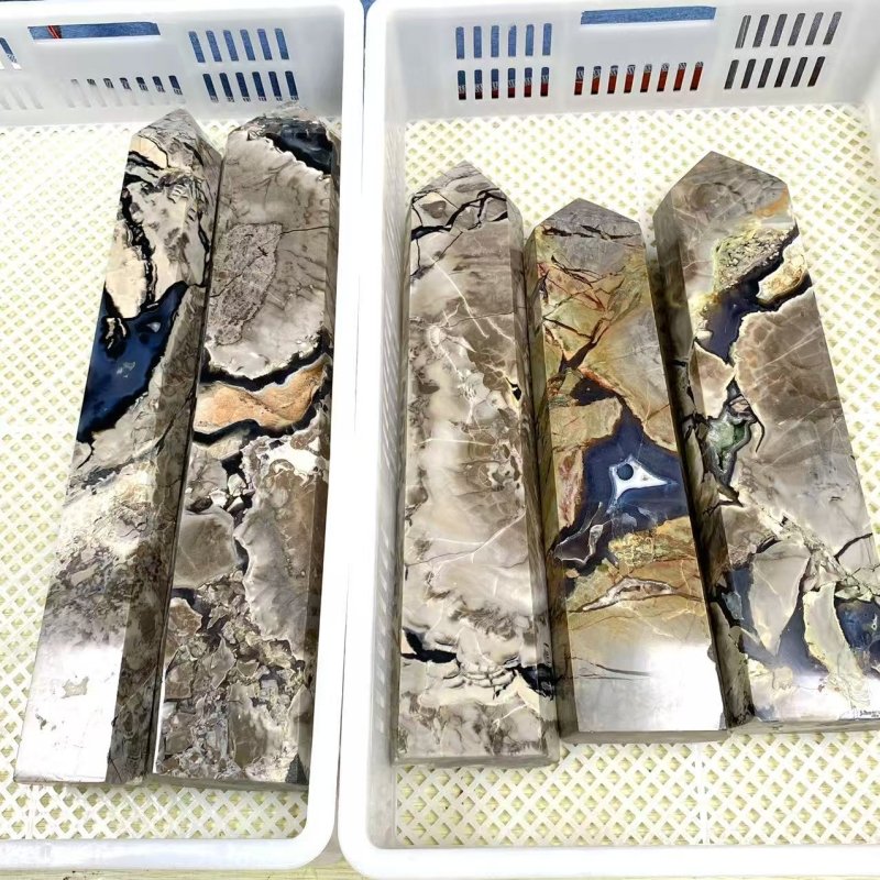 5 Pieces Volcanic Agate Large Tower (Sea Freight Only) -Wholesale Crystals