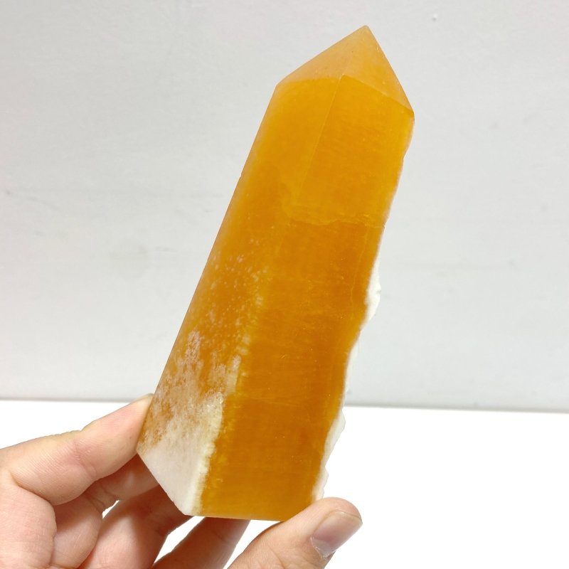 5 Pieces Yellow Calcite Points Raw Side - Wholesale Crystals