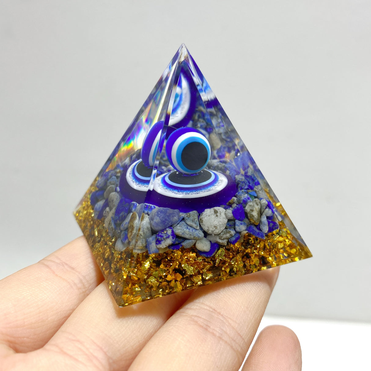 Lapis Lazuli Evil Eye Orgone Pyramid Wholesale