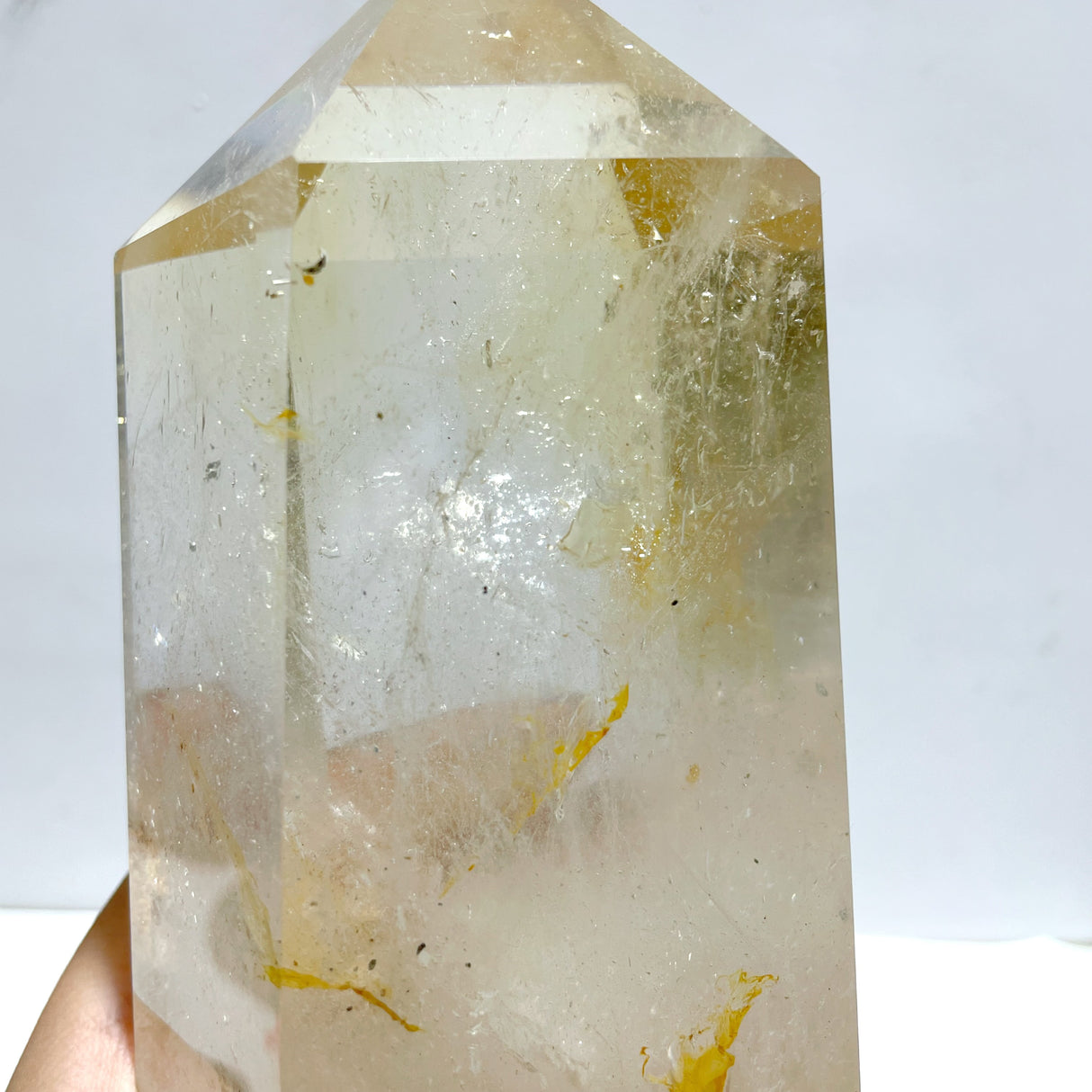 Large Clear Quartz Tower Point With Stand