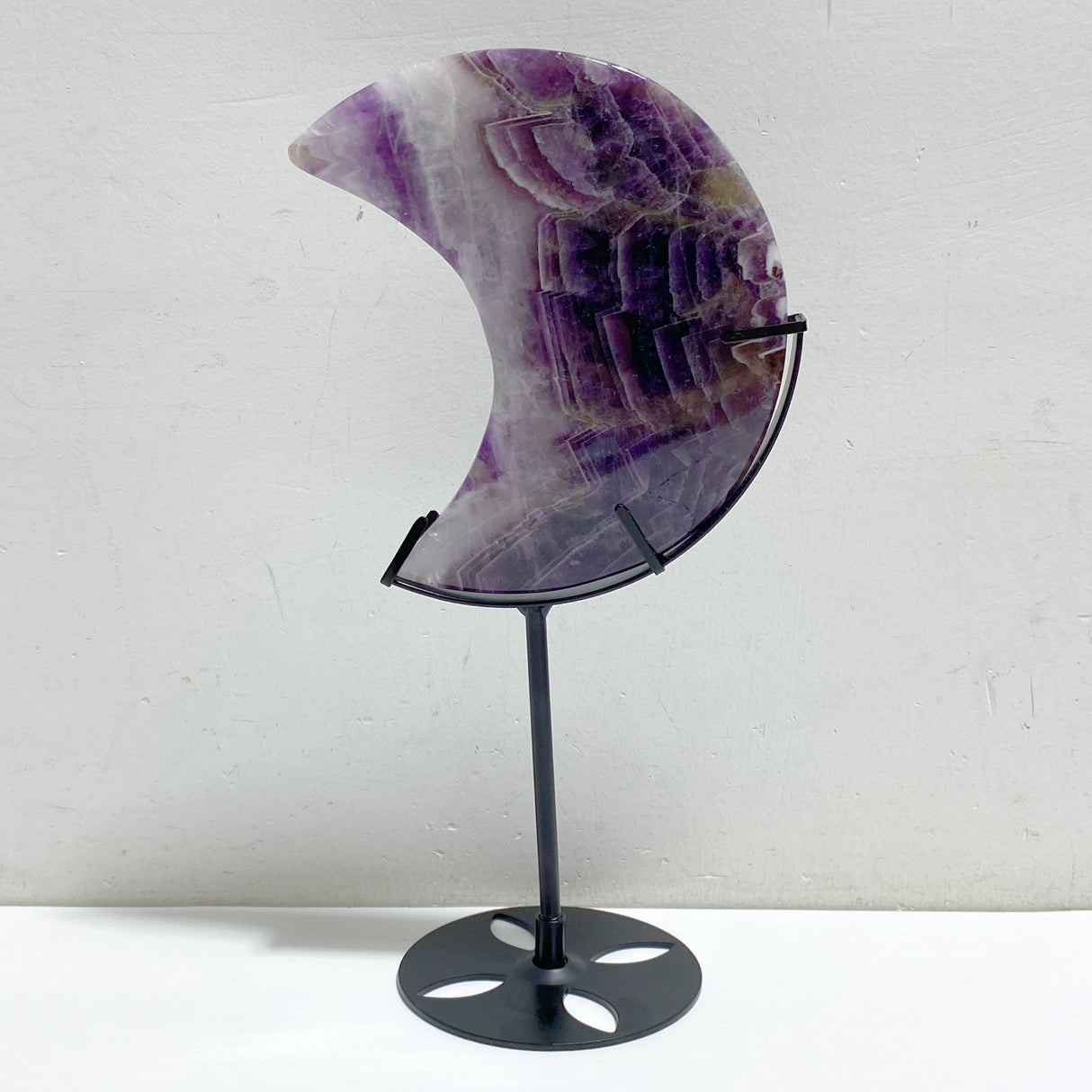 8 Pieces Chevron Amethyst Moon With Stand