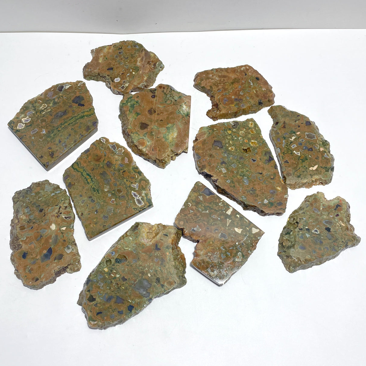 11 Pieces Peacock Eye Rain Forest Jasper Slab