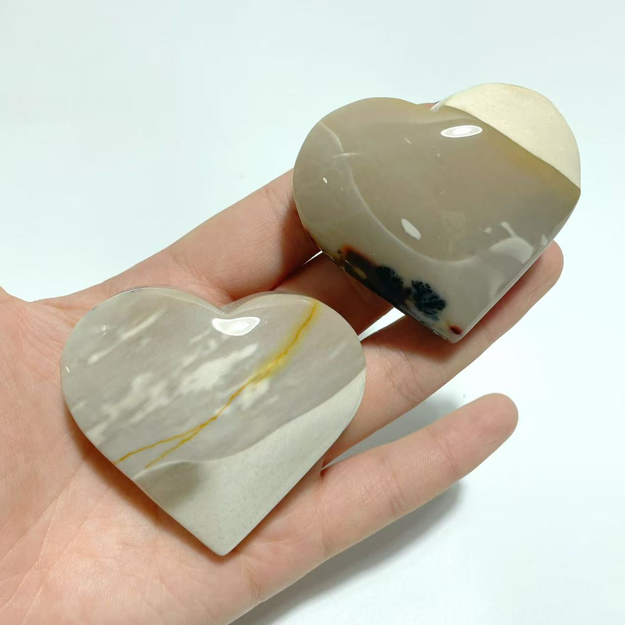 White Mookaite Heart Wholesale