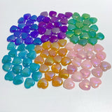 6 Colors Mixed Aura Rose Quartz Heart Wholesale Closeout -Wholesale Crystals