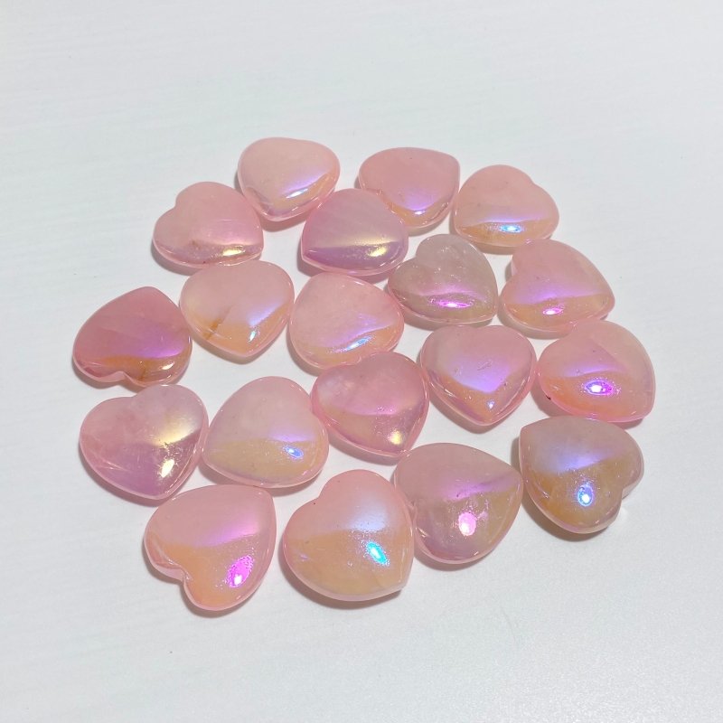 6 Colors Mixed Aura Rose Quartz Heart Wholesale Closeout -Wholesale Crystals
