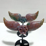 6 Pairs Unique Ocean Jasper Cat Paws Wing Carving With Stand - Wholesale Crystals