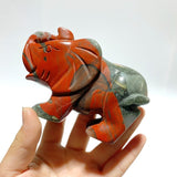 6 Pieces Africa Blood Stone Elephant Carving - Wholesale Crystals