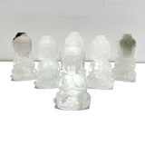 6 Pieces Beautiful Clear Quartz Buddha Carving - Wholesale Crystals