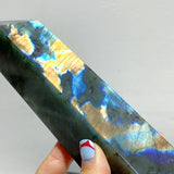 6 Pieces Beautiful Flash Labradorite Four - sided Tower Point - Wholesale Crystals
