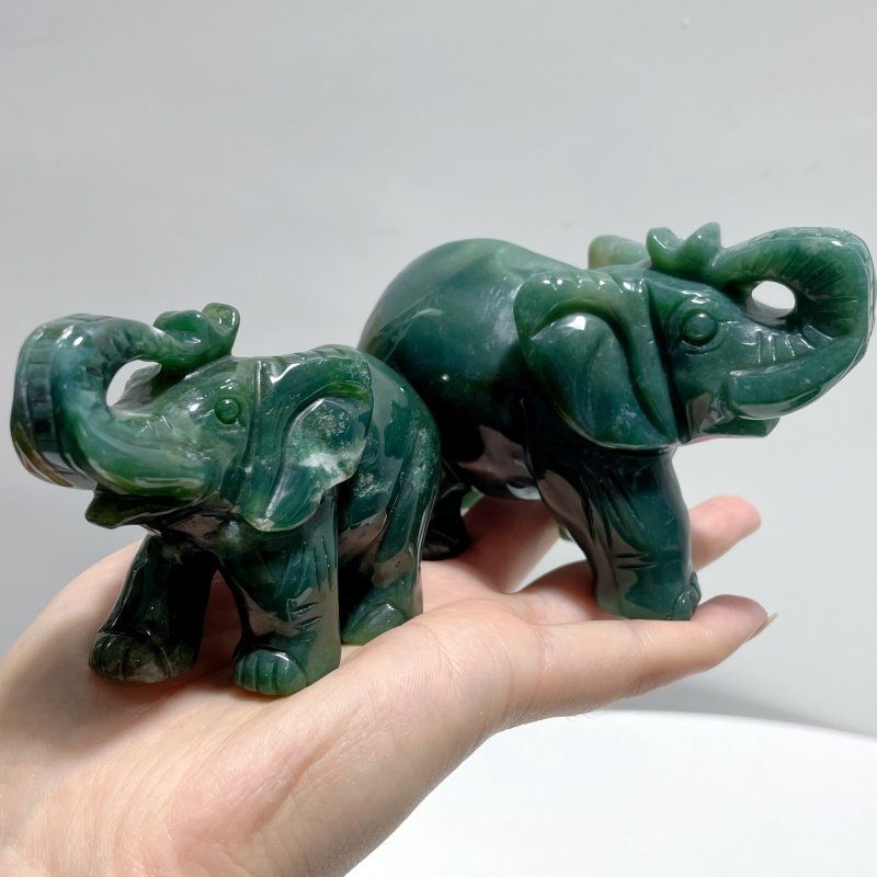 6 Pieces Beautiful Ocean Jasper Elephant Carving - Wholesale Crystals