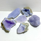 6 Pieces Geode Blue Chalcedony Druzy - Wholesale Crystals