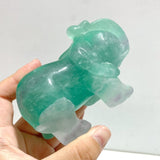 6 Pieces Green Fluorite Elephant Carving - Wholesale Crystals