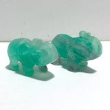 6 Pieces Green Fluorite Elephant Carving - Wholesale Crystals