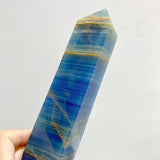 6 Pieces High Quality Blue Onyx Four-sided Tower Point -Wholesale Crystals
