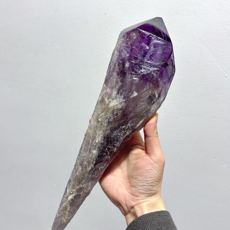 6 Pieces Large Beautiful Polished Amethyst Scepter Single Point 23 - 33cm - Wholesale Crystals