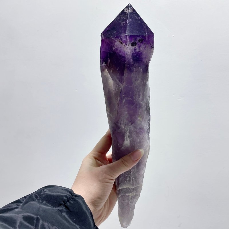 6 Pieces Large Beautiful Polished Amethyst Scepter Single Point 25.5 - 32.2cm - Wholesale Crystals