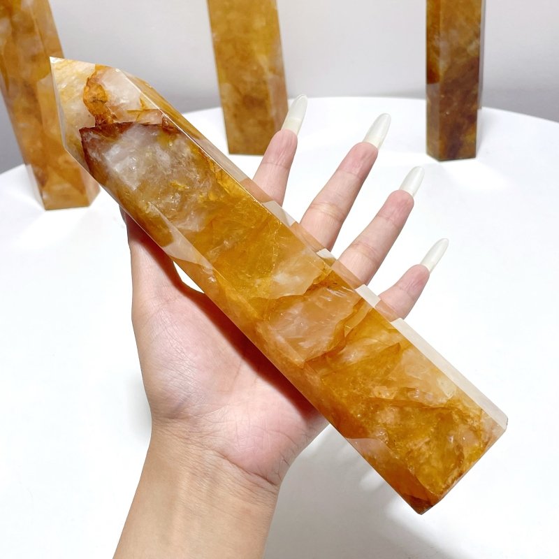 6 Pieces Large Golden Hematoid Tower - Wholesale Crystals