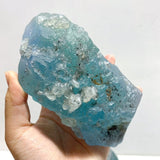 6 Pieces Large Raw Blue Fluorite Mixed Calcite Specimen - Wholesale Crystals