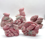6 Pieces Pink Opal Bird Carving -Wholesale Crystals