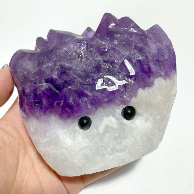 6 Pieces Polished Large Amethyst Teeth Cluster Groot Carving - Wholesale Crystals