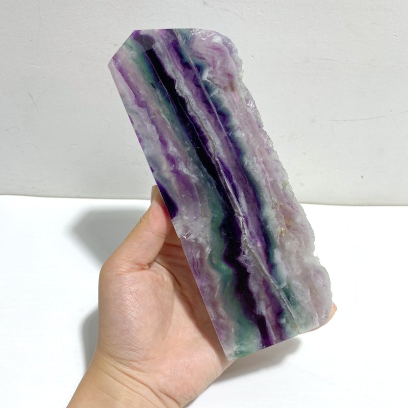 6 Pieces Rainbow Fluorite Raw Side Tower - Wholesale Crystals