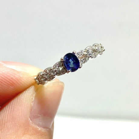 6 Pieces Red Tourmaline& Blue Sapphire 925 Silver Rings - Wholesale Crystals