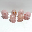 6 Pieces Rose Quartz Skull Carving - Wholesale Crystals