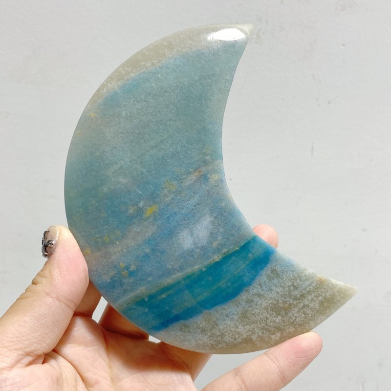 6 Pieces Trolleite Stone Moon With Stand -Wholesale Crystals