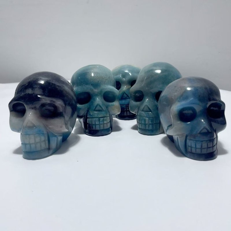 6 Pieces Trolleite Stone Skull Carving - Wholesale Crystals