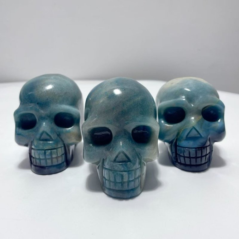 6 Pieces Trolleite Stone Skull Carving - Wholesale Crystals