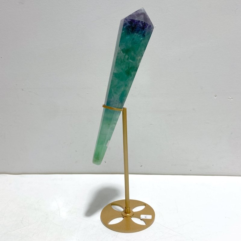 6 Pieces Watemelon Fluorite Magic Scepter Wand With Stand - Wholesale Crystals