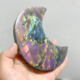16 Pieces Beautiful Large Labradorite Moon Carving