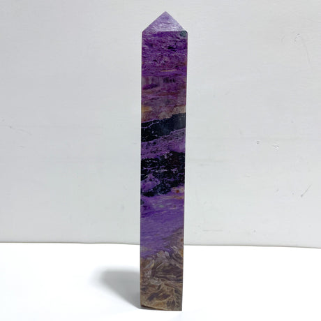 Unique Charoite Four-sided Tower For Collection #A04