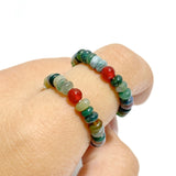 24 Types Crystal Beaded Rings Wholesale Moss Agate Chevron Amethyst Red Jasper