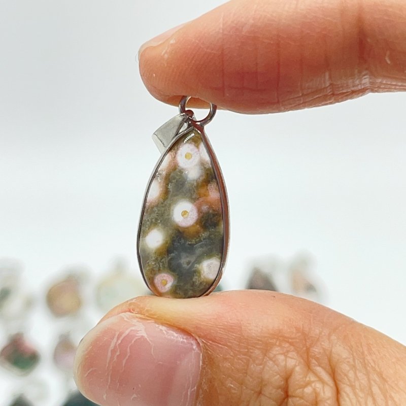 66 Pieces Beautiful Vein Ocean Japser Pendant -Wholesale Crystals