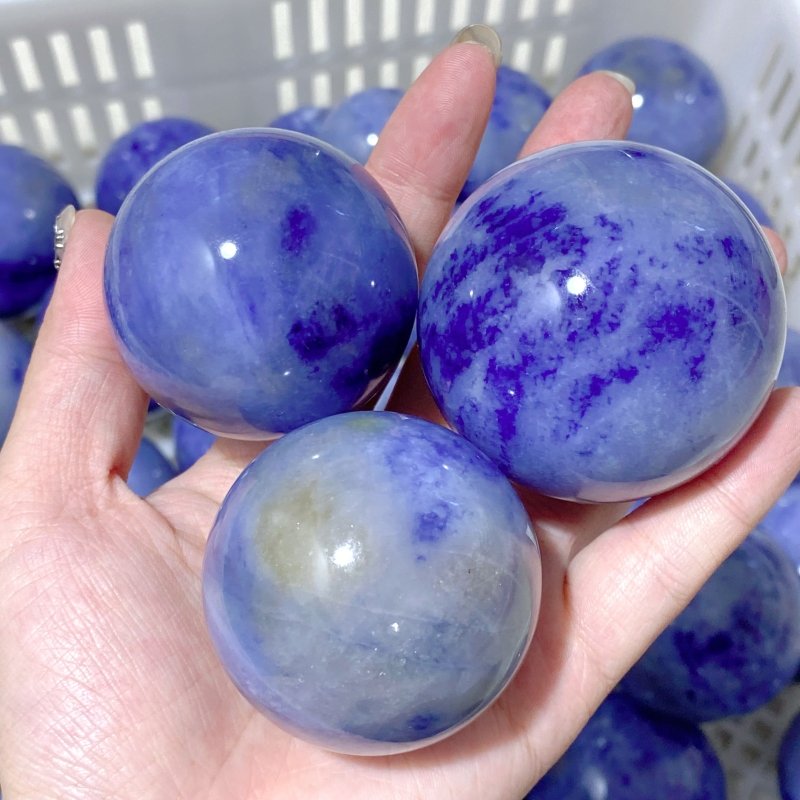 66 Pieces Blue Aventurine Spheres (Sea Freight Only) -Wholesale Crystals