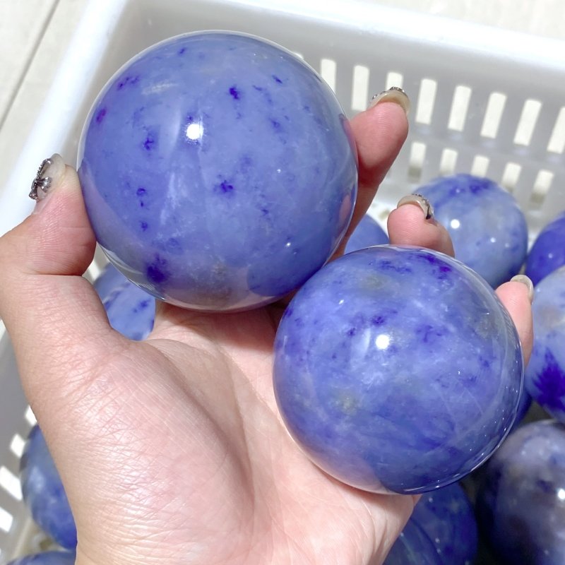 66 Pieces Blue Aventurine Spheres (Sea Freight Only) -Wholesale Crystals
