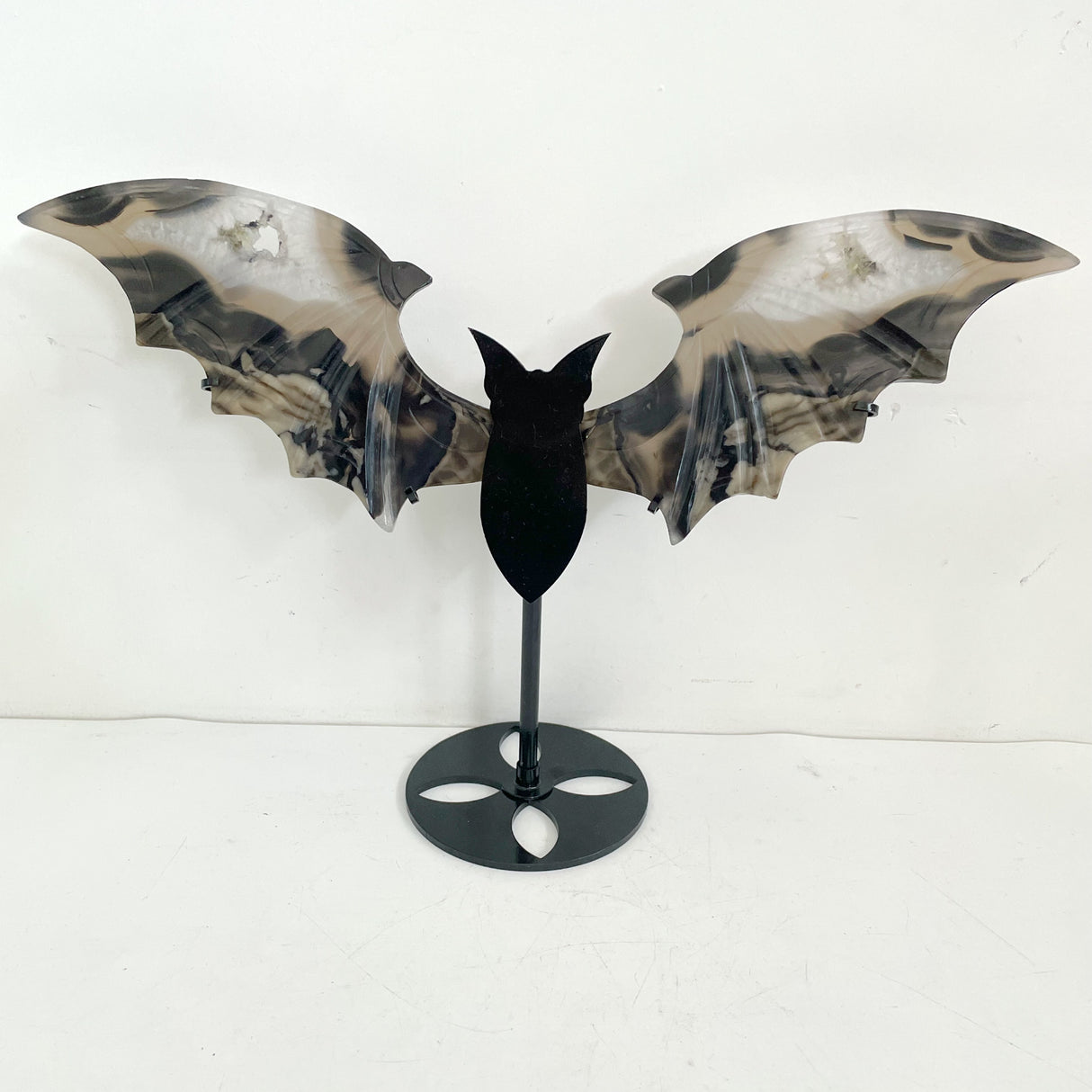 Unique Volcano Agate Bat Wing With Stand (UV-Reactive)