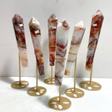 6 Pieces Fire Quartz Magic Scepter Wand With Stand