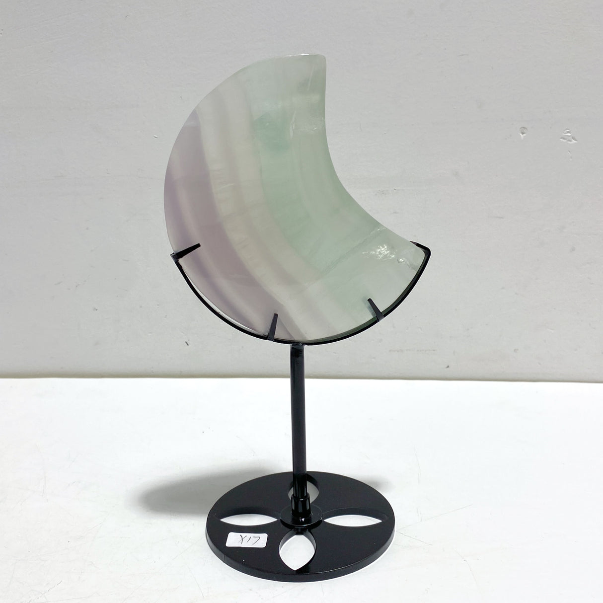 7 Pieces Fluorite Moon Carving With Stand