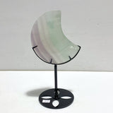 7 Pieces Fluorite Moon Carving With Stand