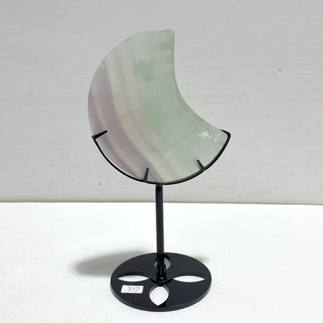 7 Pieces Fluorite Moon Carving With Stand
