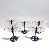 5 Pairs Unique Rose Quartz Angel Wing Carving With Stand