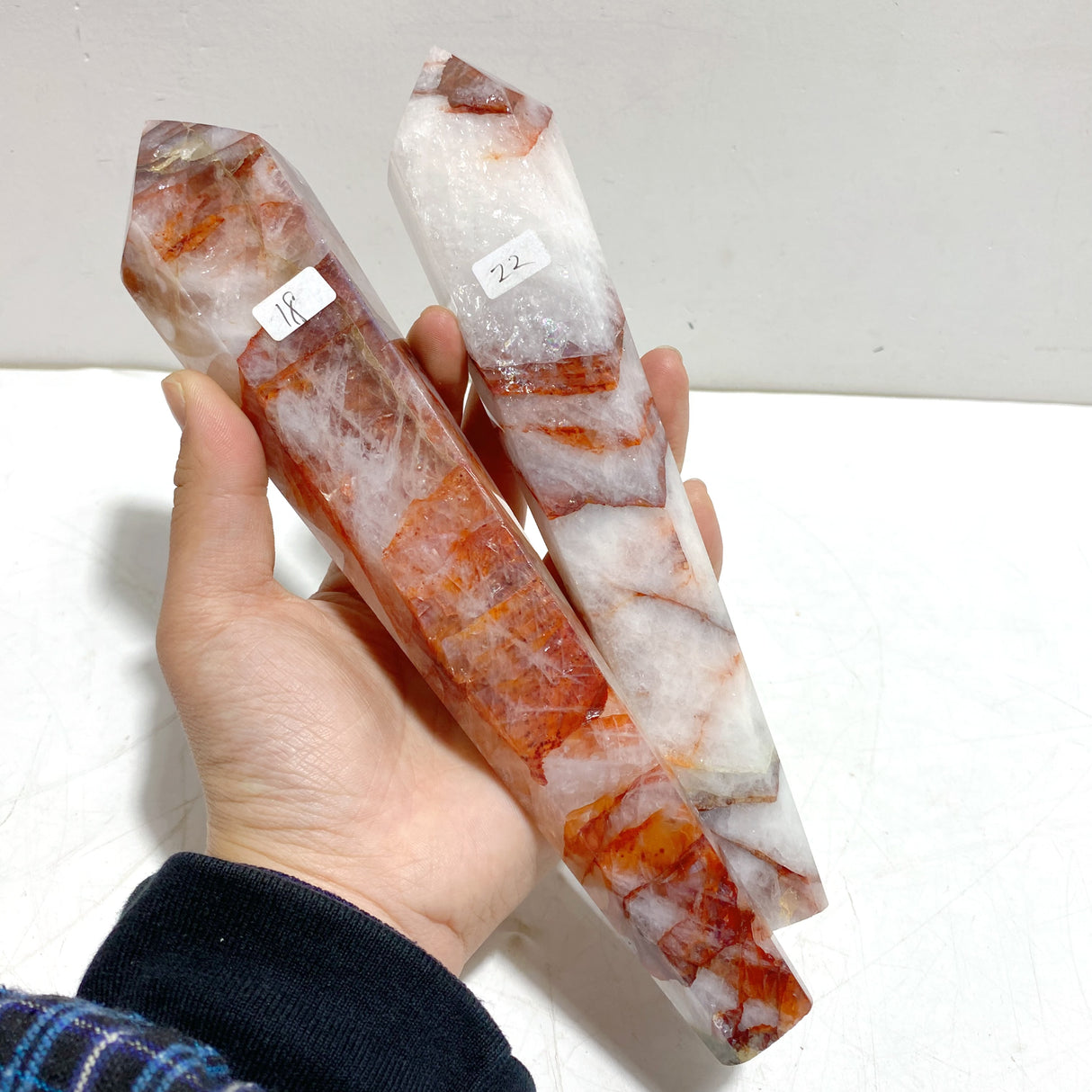 6 Pieces Fire Quartz Magic Scepter Wand With Stand